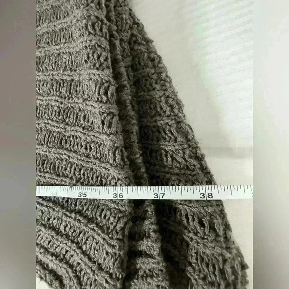 Free People gray brown Maxi Cardigan Sweater with oversized Pockets size medium - Picture 10 of 10